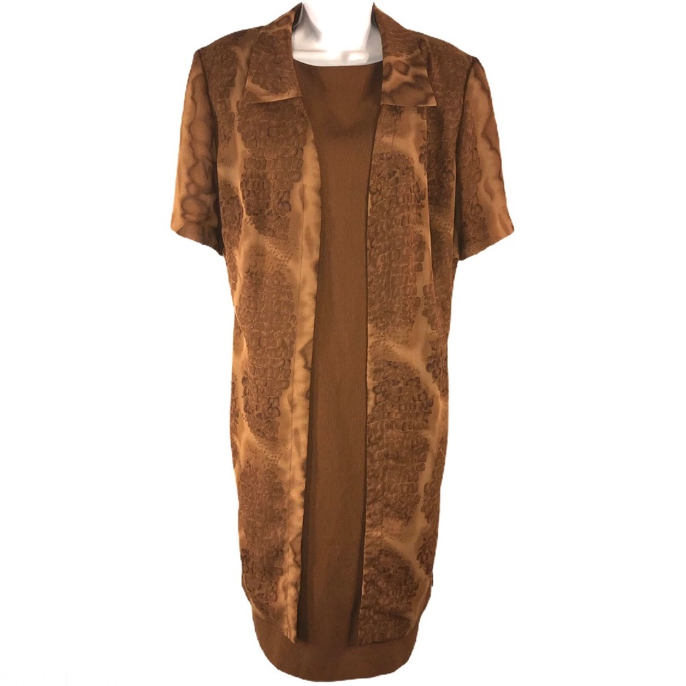 Tan Two Piece Dress Set, size 16W